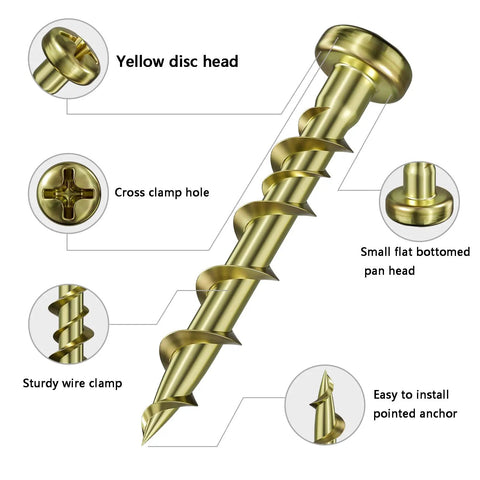 Detailed view of the 75 Piece Drywall Anchors Kit With Pan Head And Flat Head Designs, featuring anti rust coating and sturdy wire clamp