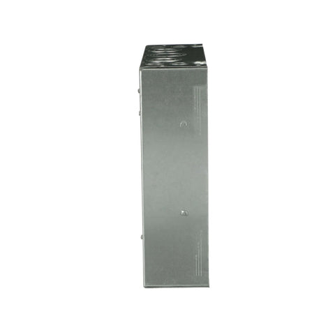 Side view of low voltage load center 125A single-phase 3-wire main lug circuit breaker panel, 8-space 16-circuit waterproof indoor box