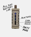 Ranger Outdoor Bluetooth Speaker 5.4, Rugged IP67 Waterproof, Shockproof, Ultra Portable, Tan Finish with controls visible