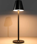 Cordless LED Table Lamp With 4000mAh Rechargeable Battery 3 Level Brightness Sleek Metal Shell Black Finish Minimalist Night Light