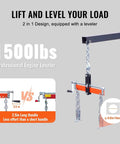 Heavy Duty Hydraulic Engine Hoist With 2 Ton 4400 Lbs Capacity Foldable Workshop Crane And Precision Hydraulic Leveler for lifting 1500 lbs.