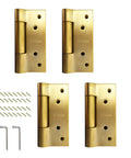 Four Piece Self Closing Stainless Steel Door Hinges With Adjustable Tension Ball Bearing For Ultra Quiet Smooth Close Great For Home Office And Workshop Use Heavy Duty 4 Inch 3mm Thick