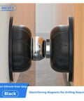 Silicone Magnetic Door Stopper That Holds Strong And Silent With Anti Collision Features For A Quiet Home Setup Gray Color Perfect For Hotels, viewed from the side.