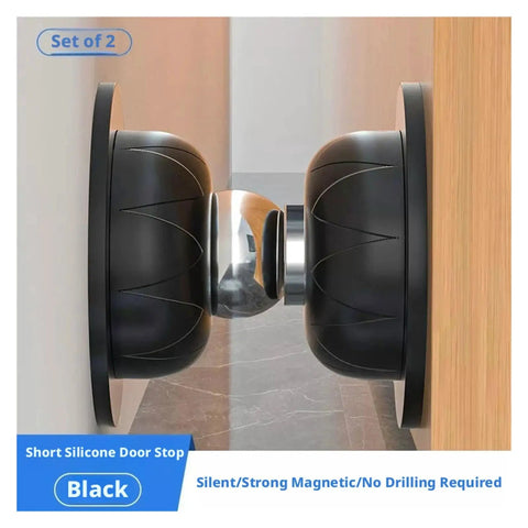 Silicone Magnetic Door Stopper That Holds Strong And Silent With Anti Collision Features For A Quiet Home Setup Gray Color Perfect For Hotels, viewed from the side.