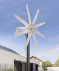 600W Wind Turbine Generator Kit 12V With 8 Blade Design Durable Nylon Blades Charge Controller Included Wind Power Generator For Marine And Home Use Hybrid Solar Wind System Ready installed outdoors