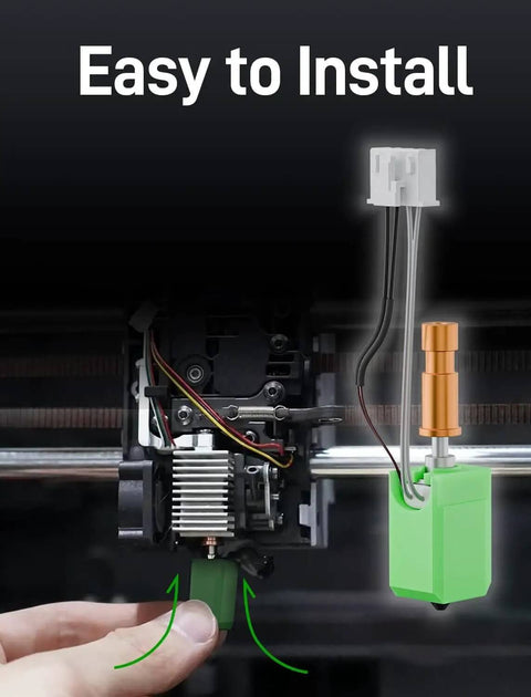 Close-up of easy installation of Upgraded S1 S1C Hotend Kit with 0.2 0.4 0.6 0.8mm hardened nozzles for FDM 3D printers.