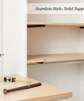 Slim 0.47 Inch Hidden Shelf Bracket Made From Cold Rolled Steel, Durable Wardrobe And Cabinet Shelving Support In Brown Finish