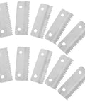 Metal Tape Cutter Replacement Blades With Beefy Serrated Teeth, 10 Pack, Fits Box Tape Dispenser, Spare Parts For Shipping And Warehouse Packaging, Compatible With Most Desktop And Standalone Tape Dispensers. 10 serrated steel replacement blades