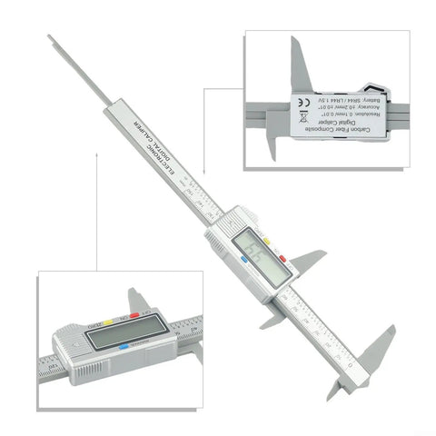 Micpointik Digital Caliper 6 Inch, 4-Way Measurement Tool with LCD display and measuring jaws for precise measurements.