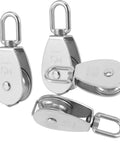 Beefy Four Pack M50 Single Pulley Block With 881 Lbs Load Capacity Heavy Duty Stainless Steel 360 Degree Rotatable Pulley