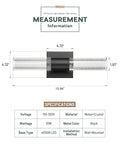 Matte Black LED Vanity Light With Bubble Glass Sconce dimensions and specifications for modern home decor VL601-MB