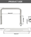 Heavy Duty 304 Stainless Steel Square U Bolts Four Pack With Plates And Nuts M8 Thread 82mm Inner Width 75mm Length diagram