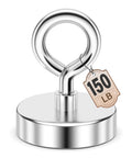 Neodymium Fishing Magnet With 150 Lbs Pulling Power And Lifting Eye Bolt For Retrieval In Lakes And Beaches Durable NiCuNi Coated Rare Earth Magnet