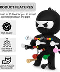 Ninja Golf Tee Holder Keychain Portable Tee Organizer For Golf Bags Includes 10 Colorful Tees A Dope Gift For Men And Women Black On