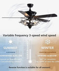 Crystal Ceiling Fan With Light And Remote Features Five Reversible Wood Blades To Deliver Buttery Smooth Airflow and Variable Speed Control.