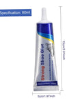 Tube of Heavy Duty Waterproof Shoe Sole Repair Adhesive For Sneakers Boots Leather Handbags And Heels With Easy Precision Tip, 60ml
