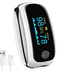 Rechargeable Pulse Oximeter With Fast SpO2 And Pulse Rate Readings In Five To Eight Seconds, Finger Clip Oximeter For Home, Outdoor, Fitness