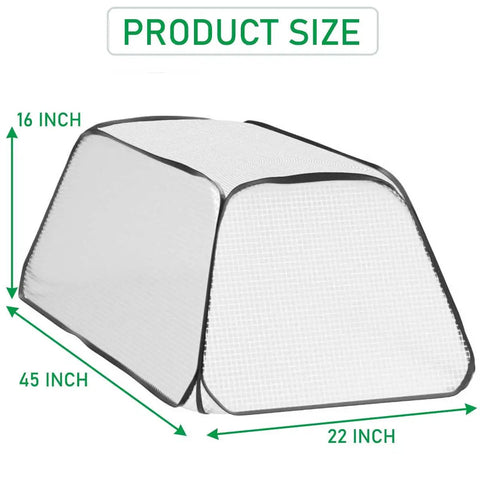 Pop Up Mini Greenhouse Cover For Raised Beds, Portable Plant Protector For Vegetables And Fruits, Freeze Protection With Breathable Ventilation And Sunlight Access, 45 By 21.6 By 16 Inches