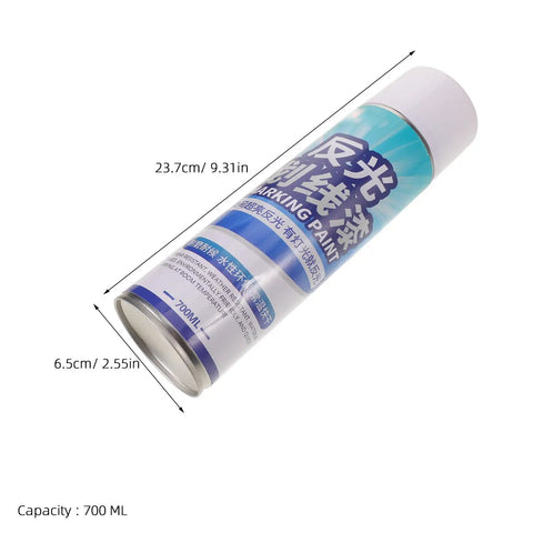 Uonlytech Reflective Hazard Marking Spray, Industrial Safety Warning Paint canister showing 700ml size for safety applications.