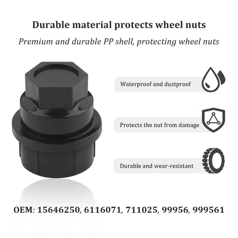 24Pcs Wheel Lug Nut Covers M27x2.0 Bolt Caps For Wheel Nuts Protective Caps And Car Style Upgrade, black PP material
