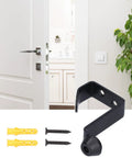 Rock Solid Stainless Steel Door Stopper With Hook, wall-mounted black finish, door bumper installation set, home and office use