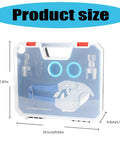 Top Notch 1/2 And 3/4 Inch Internal External Pipe Threading Tool Kit Electric Drill Compatible For Metal And Pvc Pipes in a transparent case.