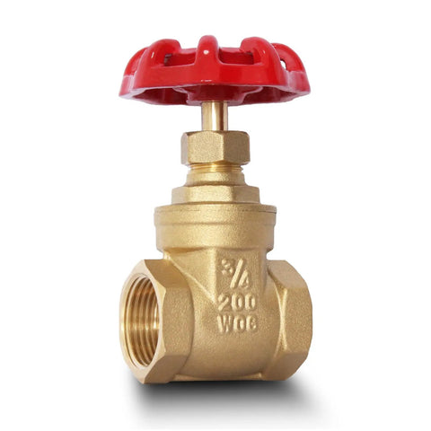 Brass Gate Valve Three Quarter Inch NPT Female To Female With Wheel Handle Beefy Build Heavy Duty Valve for Water Oil Gas Systems