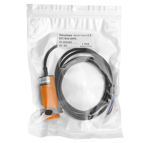 Capacitive Proximity Sensor Switch For Pros, 20mm Detect Range, 20 To 250 VAC, 400mA Output, Normally Open, 2 Wire in packaging