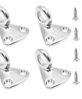 Top Shelf Heavy Hitter Stainless Steel Pad Eye Hooks Marine Grade Wall Mount Coat Hanger Screw Down Fender Hardware For Outdoor Rust Proof Rock Solid Grip 4 Pack with machine screws