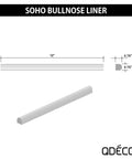 Copper Bullnose Tile Edge Trim 3/4 X 12 Inch Decorative Border For Shower And Kitchen Backsplash diagram with dimensions