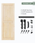 32x80 Inch Sliding Barn Door Slab With 5.5 Foot Hardware Kit Spruce Solid Wood Construction Easy DIY Assembly Rustic Barn Style Entry Door