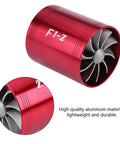 Air Intake Turbonator With Dual Fans For Turbocharged Engines Gas Saver Upgrade, aluminum dual fan unit size 2.2-2.5 inch
