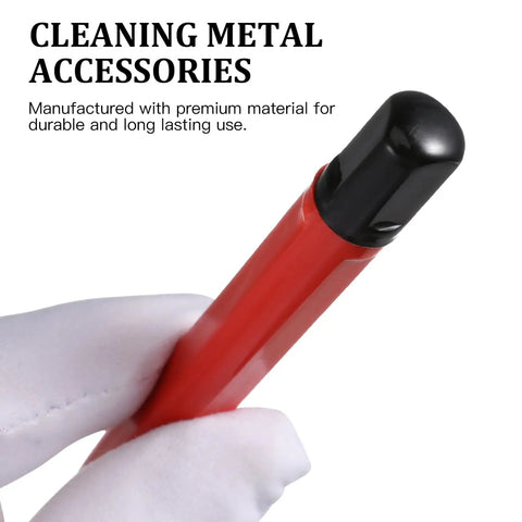 Hand holding the Drilling Cleaning Pen With Fiberglass Brush And Precision Abrasive Stick for watch repair.