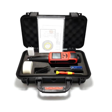 Real Deal Digital Concrete Rebound Hammer Schmidt Hardness Tester With Calibration Anvil For Tight On Site Strength Checks ASTM EN Approved, tools and case.