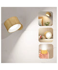Cordless LED Wall Sconce With Built In Rechargeable Battery And USB Port No Cords Needed 3 Color Temperatures And 3 Brightness Levels 360 Degree Rotating Magnetic Ball Ideal Reading Bedside Light For Wood Decor in various settings