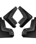 Heavy Duty Car Mud Flaps For Tesla Cybertruck 2024 ABS Plastic Splash Guards set of four fender shields in black.