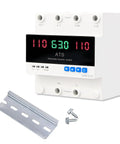 63A 2P Dual Power Automatic Transfer Switch For Generator And Backup Power With LED Display 110V 50 Hz And 60 Hz Adjustable Auto Manual Switching For Reliable Power Transfer. DIN rail and screws included