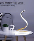 Dope Spiral LED Desk Lamp With Dimmable Three Color Temperatures Touch Control Minimalist Modern Gold Finish on table