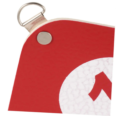 Close-up of Multi Purpose Fencing Target For Indoor Practice with red rubber and metal suspension loop.