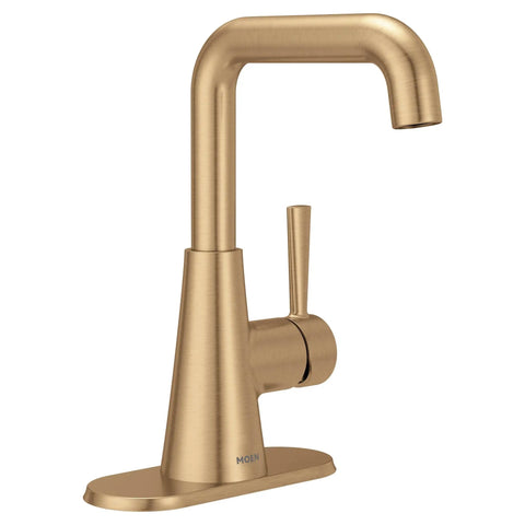Ronan Bronzed Gold Double Bend Single Hole Modern Bathroom Sink Faucet Boasting Dope Finish Smooth Flow And No Sweat Installation With WaterSense Certified High Performance Operation For Any Home Makeover