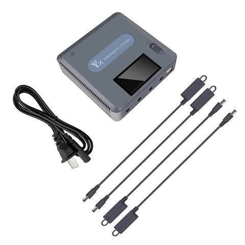 Mavic 2 Pro And Mavic 2 Zoom 6 In 1 LCD Display Charger For DJI Drone Batteries And Remote, charging hub with cables and plug
