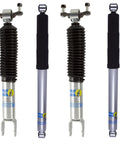 Bilstein 5100 Series Front And Rear Monotube Shocks Set For 2011 To 2024 Silverado 2500 HD And Sierra 3500 HD with visible components