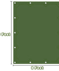 Heavy Duty Canvas Tarp 8x10 Feet With Rustproof Aluminum Grommets Every 24 Inches, 12oz green tarpaulin dimensions display