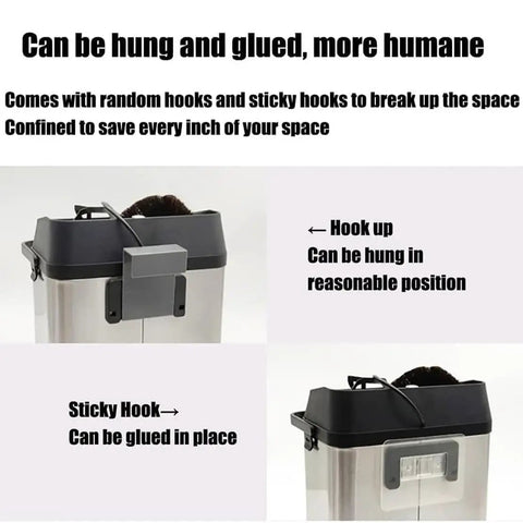 Badass Electric Portafilter Cleaner Knock Box With 150W Motor And Stainless Steel Body For No Sweat Coffee Ground Disposal Including Quick Scraper Tool with hooks.