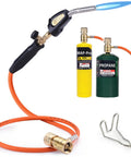 Pro Grade Propane Torch Hose Kit With 3.6 Foot Hose, MAP Gas Torch Kit With Trigger Start And Adjustable Heat Up To 3600F, Includes Cylinder Clip