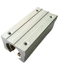 2 Pack SBR12LUU 12mm Linear Motion Slider Block With Graphite Copper Sleeve Inside For 12mm Linear Guide Rail Aluminum CNC Router Parts Self Lubricating High Temperature Wear Resistant Replacement close-up view