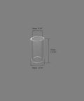 TIG Welding Torch Accessory Kit With Wedge Collets 4CBGS 4C GS Series clear glass cup, 14mm by 33mm dimensions, side view