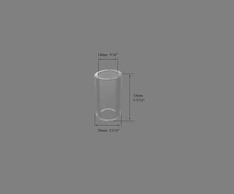 TIG Welding Torch Accessory Kit With Wedge Collets 4CBGS 4C GS Series clear glass cup, 14mm by 33mm dimensions, side view