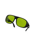 Professional Laser Engraving Safety Glasses With Badass Eye Protection And Hella Reliable 450Nm 1064Nm Nd Yag Blocking For Every Workshop Project Designing And Jewelry Crafting Tasks, black frame with green lenses.