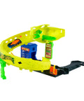 Snake Spiral Attack Toy Car Track Set With 1 To 64 Scale Die Cast Vehicle on corkscrew loop and slam-launch track.